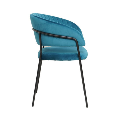 Fauteuil fluweel turquoise 55x50x80 cm