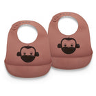 Slabbetje siliconen 2-pack mahonie 22.5x29 cm