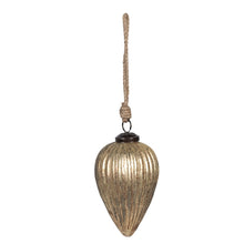 Christmas bauble Ø 9x14 cm Gold-coloured Glass Christmas tree decoration