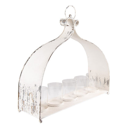 Theelichthouder 53x16x50 cm beige metaal glas