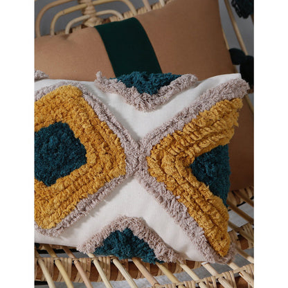 Kussen 30x50 cm katoen franjes