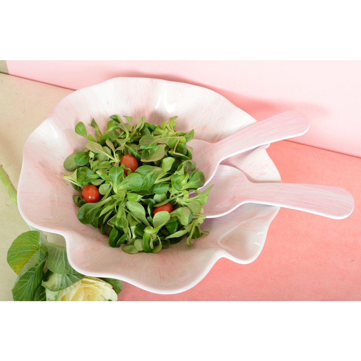 Saladebestek melamine roze 27x9.5x1 cm