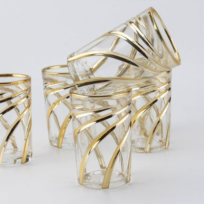 Golden Spiral Tea Cups - Lot of 6