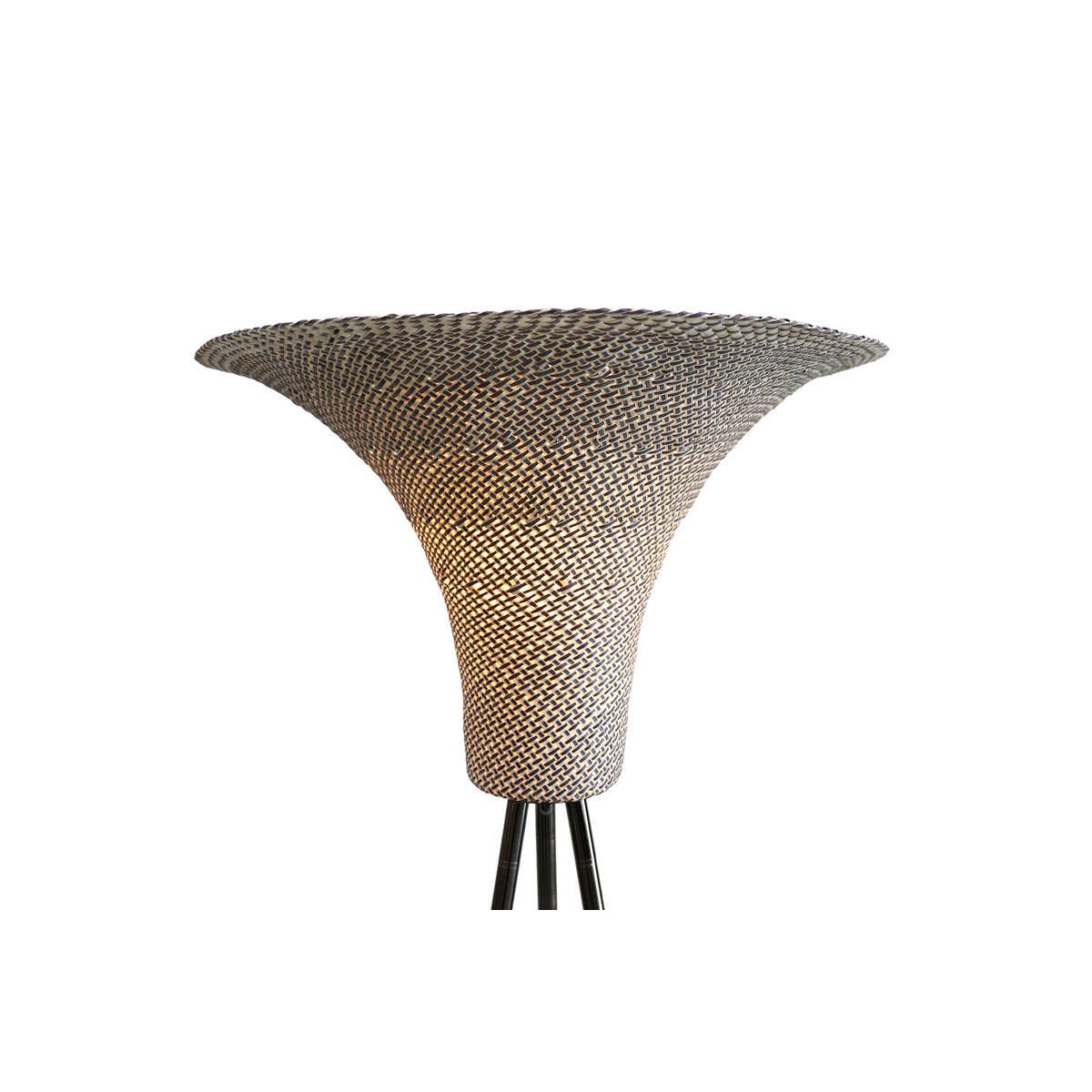 Staande lamp palmblad naturel zwart 152 cm