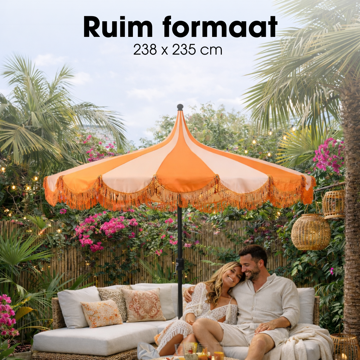 Parasol 235 cm oranje polyester