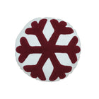 Kussenhoes rond 45 cm rood wit sneeuwvlok
