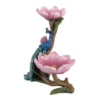 Decoratie schaal Pauw 18x12x24 cm Blauw Kunststof