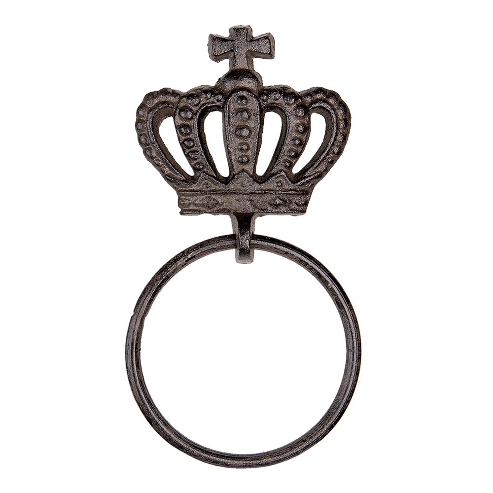 Towel holder 13x4x15 cm Brown Metal Crown Towel Hook