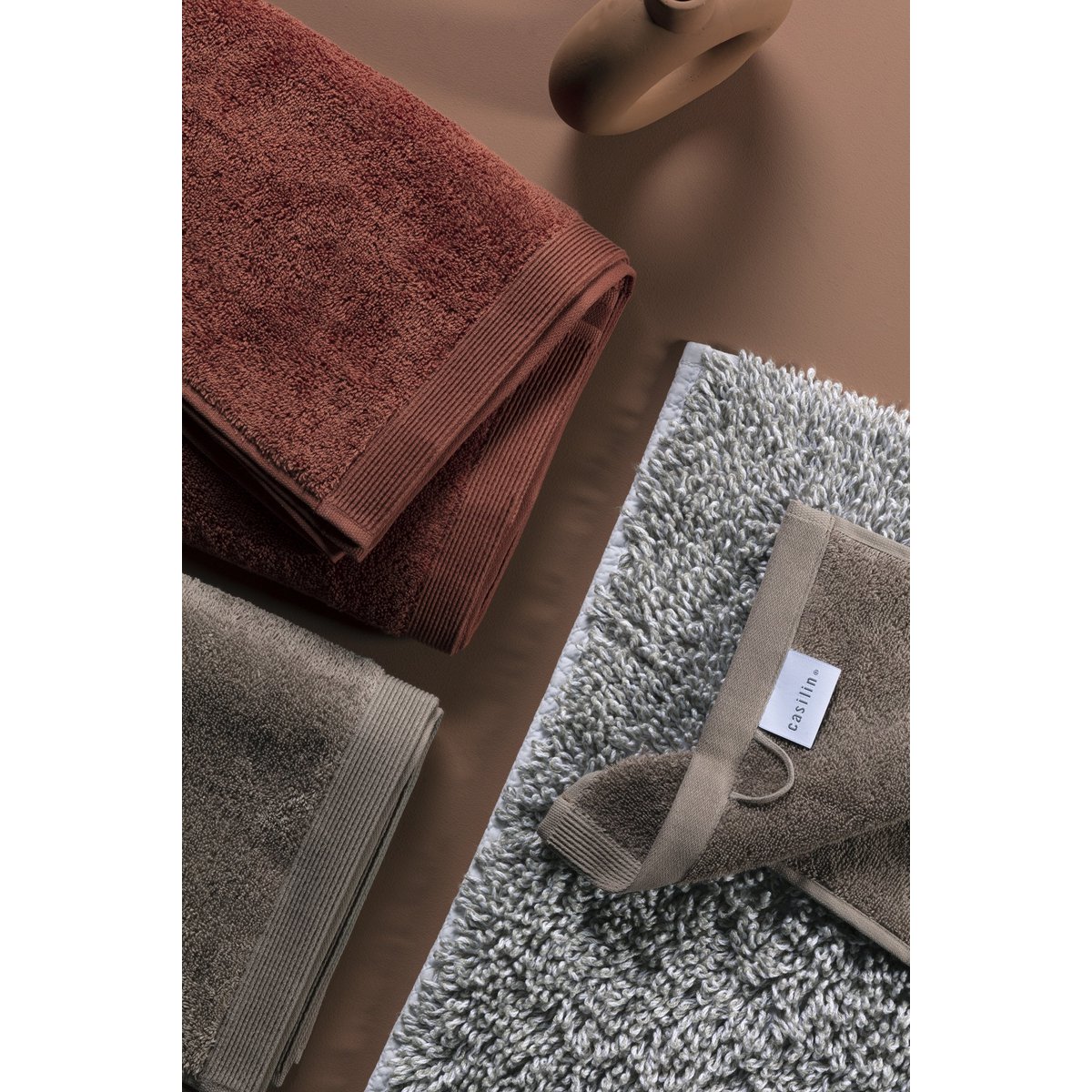 Douchedoek 70x140 cm katoen terracotta