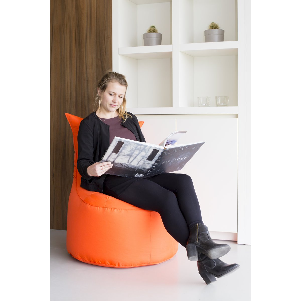 L Bag Orange Bean Bag With Handle For Comfort And Convenience