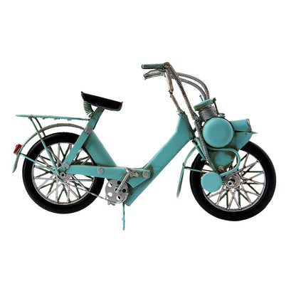 Miniatuur motor decoratie 27x9x17 cm blauw ijzer