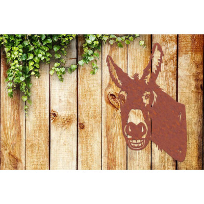 Wanddecoratie ezel roest 20,9x30,9 cm