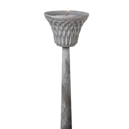 Kandelaar Ø 15x50 cm Zilverkleurig IJzer Kaarsenstandaard