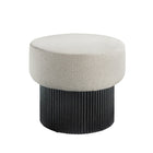 Pouf met opslagruimte Ø 50 cm zwart grijs