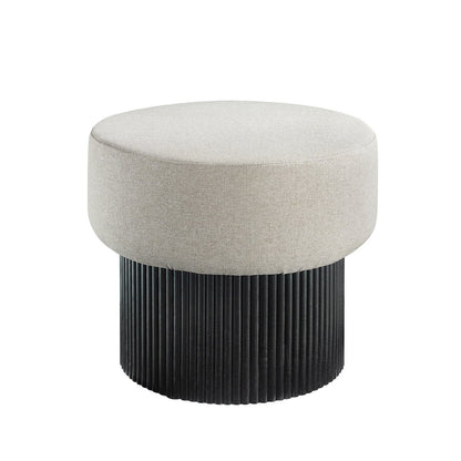 Pouf met opslagruimte Ø 50 cm zwart grijs