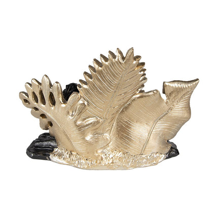 Beeld Leeuw 16 cm zwart goud polyresin