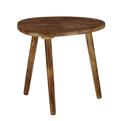 Bijzettafel mangohout 50x36x46 cm donkerbruin