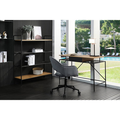 Bureau 110x55x76 cm naturel MDF zwart