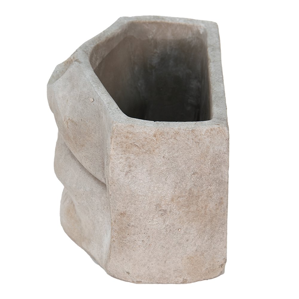 Flower Pot Mond 26x16x16 cm Grey Stone Flower Pot Indoor