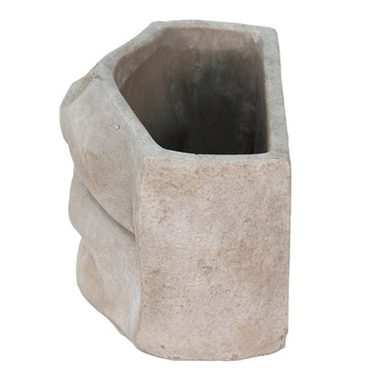 Flower Pot Mond 26x16x16 cm Grey Stone Flower Pot Indoor