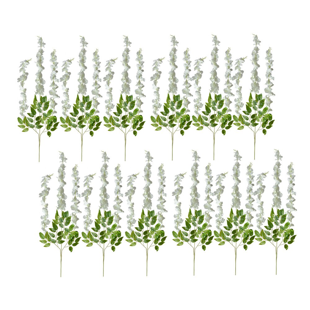 Kunstbloemen set 12 stuks 110 cm wit