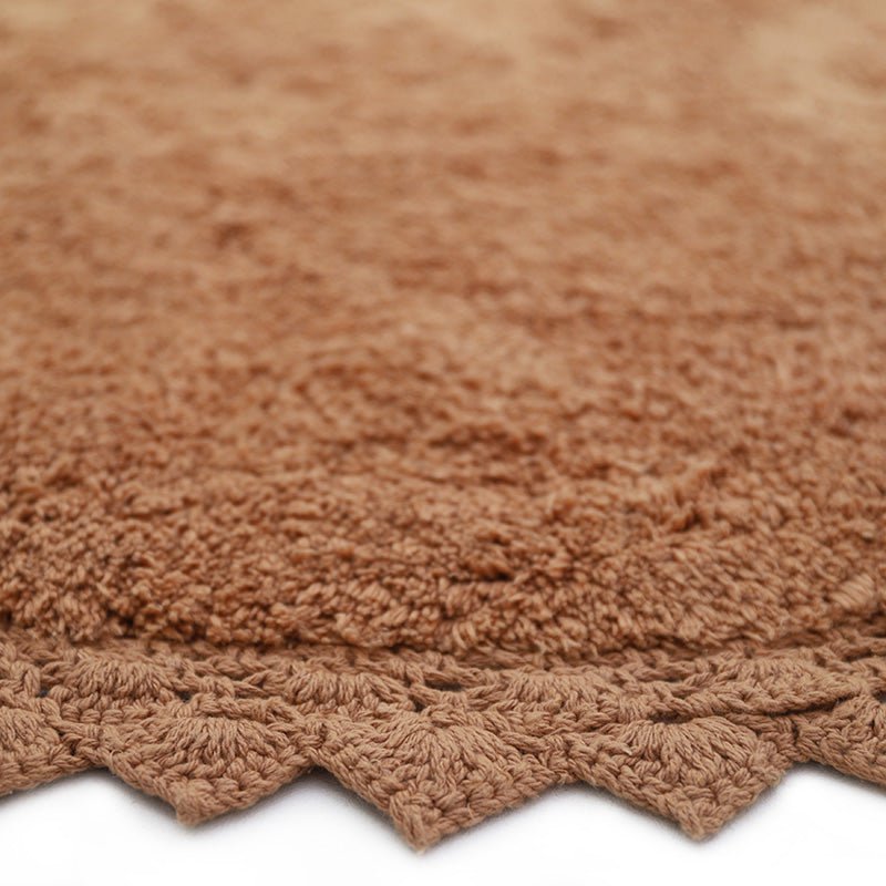 Vloerkleed rond 110 cm katoen toffee