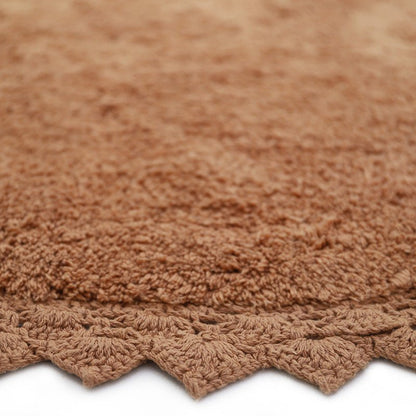 Vloerkleed rond 110 cm katoen toffee