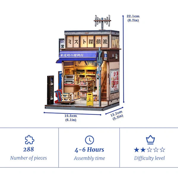 Doe-het-zelf huisje 15,5x13,7x22cm convenience store