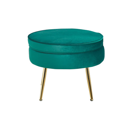 Poef rond groen fluweel