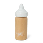 Melkflesje pop 3x10 cm hout wit