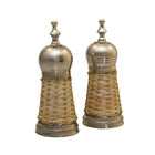 Beige Woven Salt And Pepper Set Aulica Table Decoration