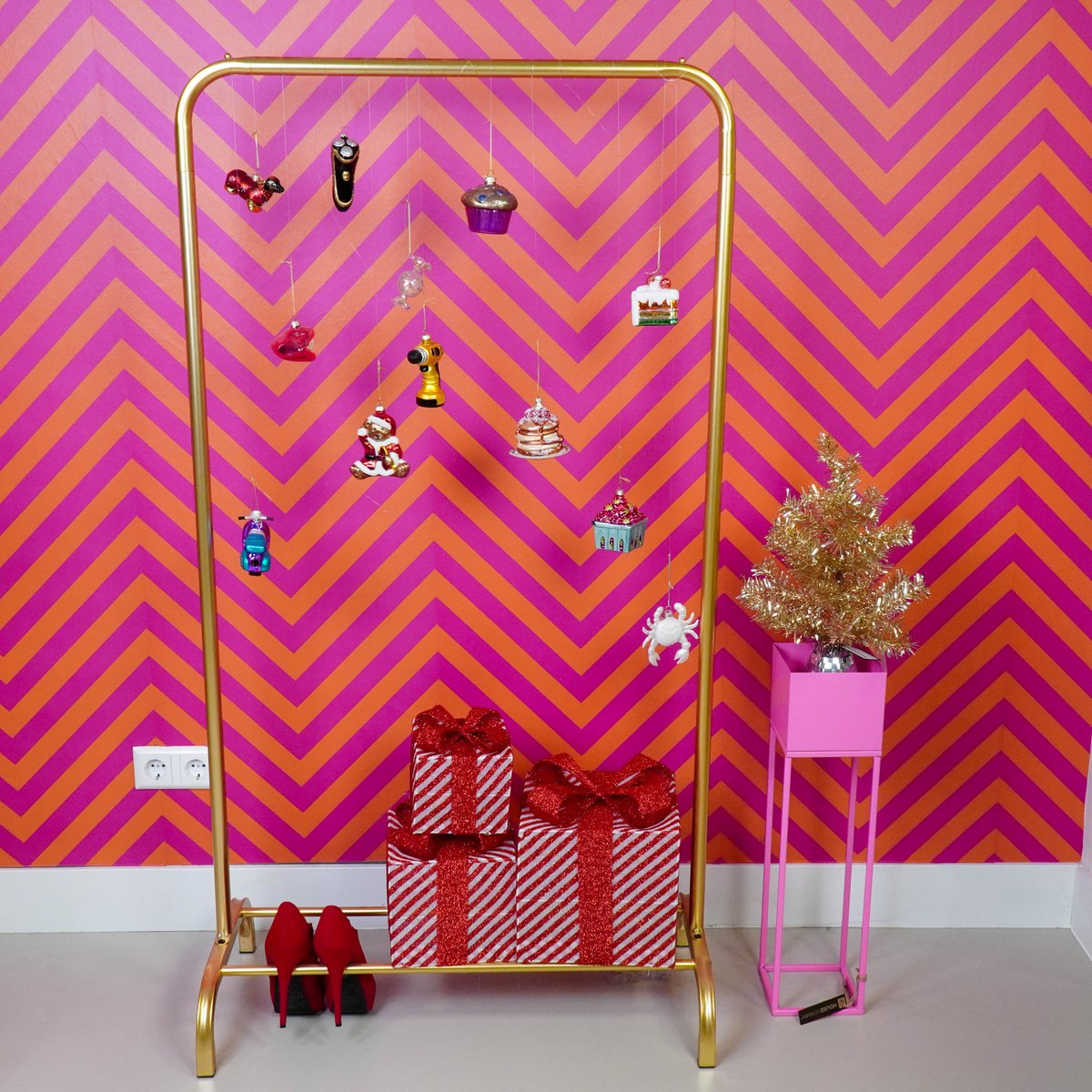 Garment rack - Metal - Gold - 80x40x150cm