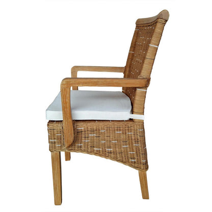 Eetkamerstoelen Met Armleuningen Rattan Capuccino 2 Stuks