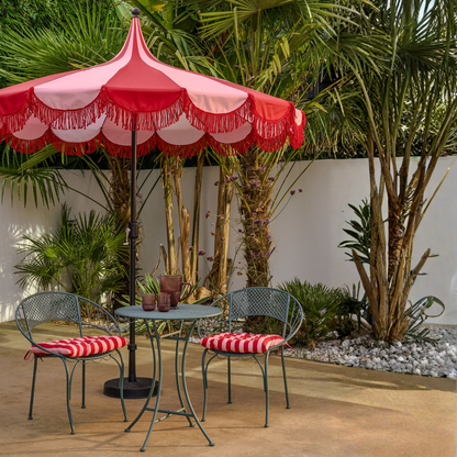 Parasol 235 cm rood met franjes