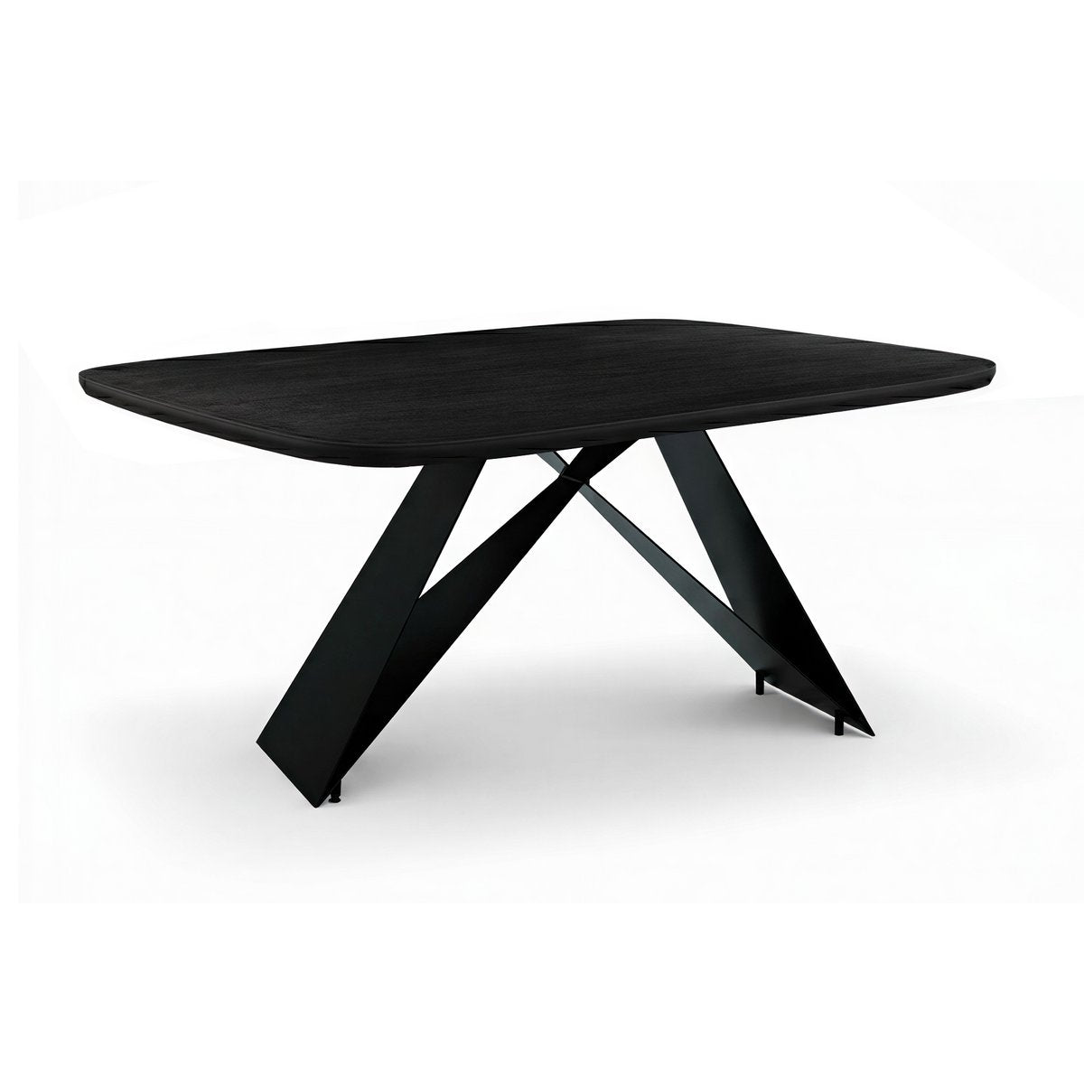 Eettafel 240x100 cm massief mangohout zwart metaal