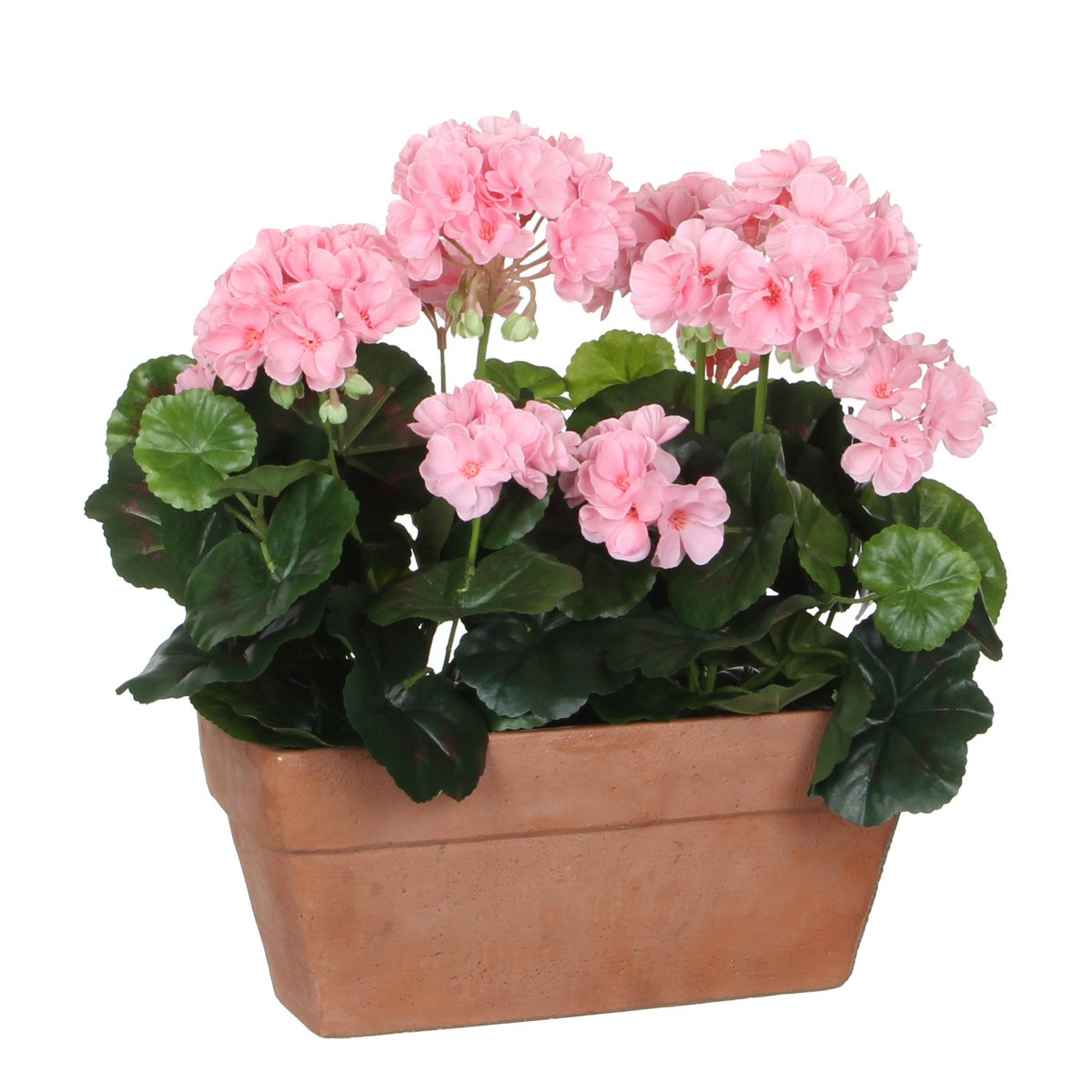Kunstplant Geranium in balkonbak roze 29x13x40 cm