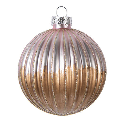 Kerstbal 8 cm bruin glas