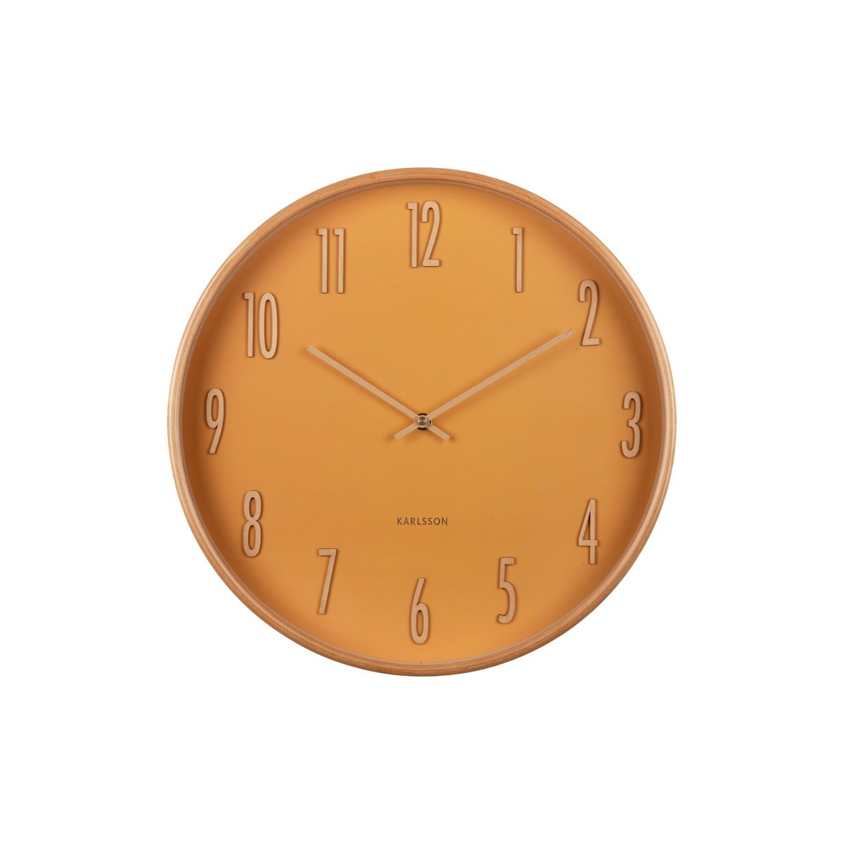Wandklok 40 cm hout geel