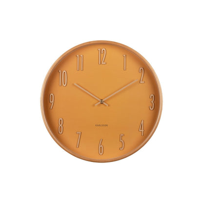 Wandklok 40 cm hout geel