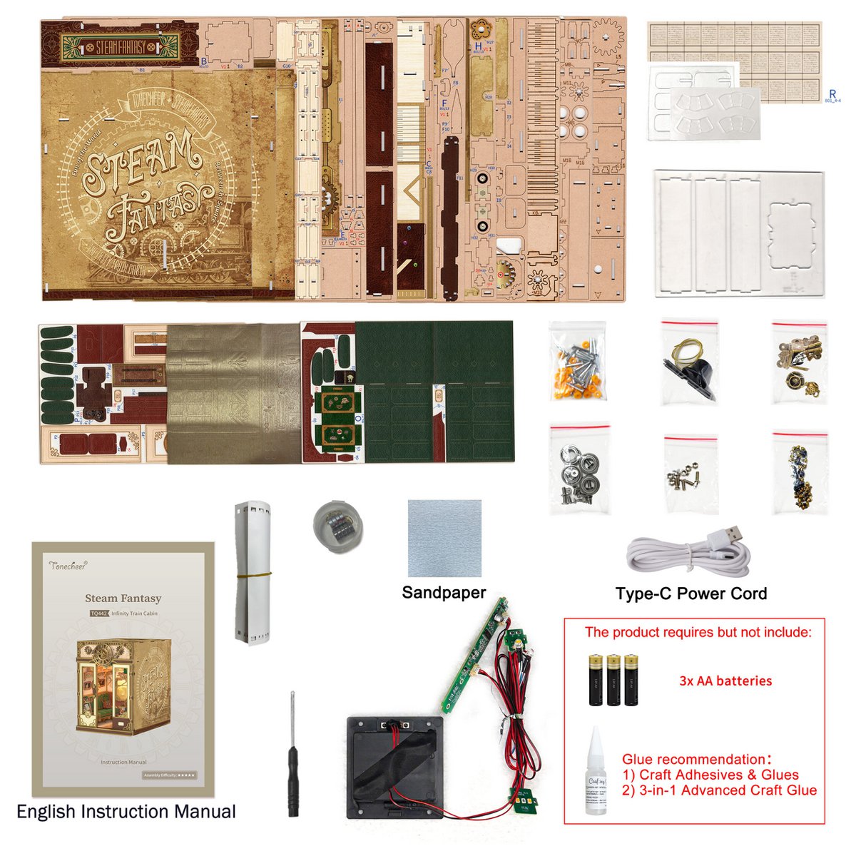 Boekenkast decoratie DIY kit 15,8x22,4x22,5 cm hout