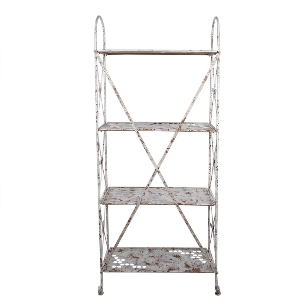 Wandrek ijzer 76x47x177 cm wit bruin