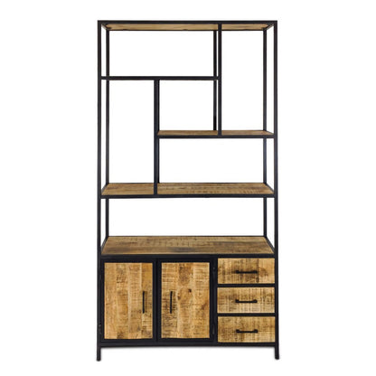 Staande Boekenkast Liverpool Metalen Frame 98x190x36cm