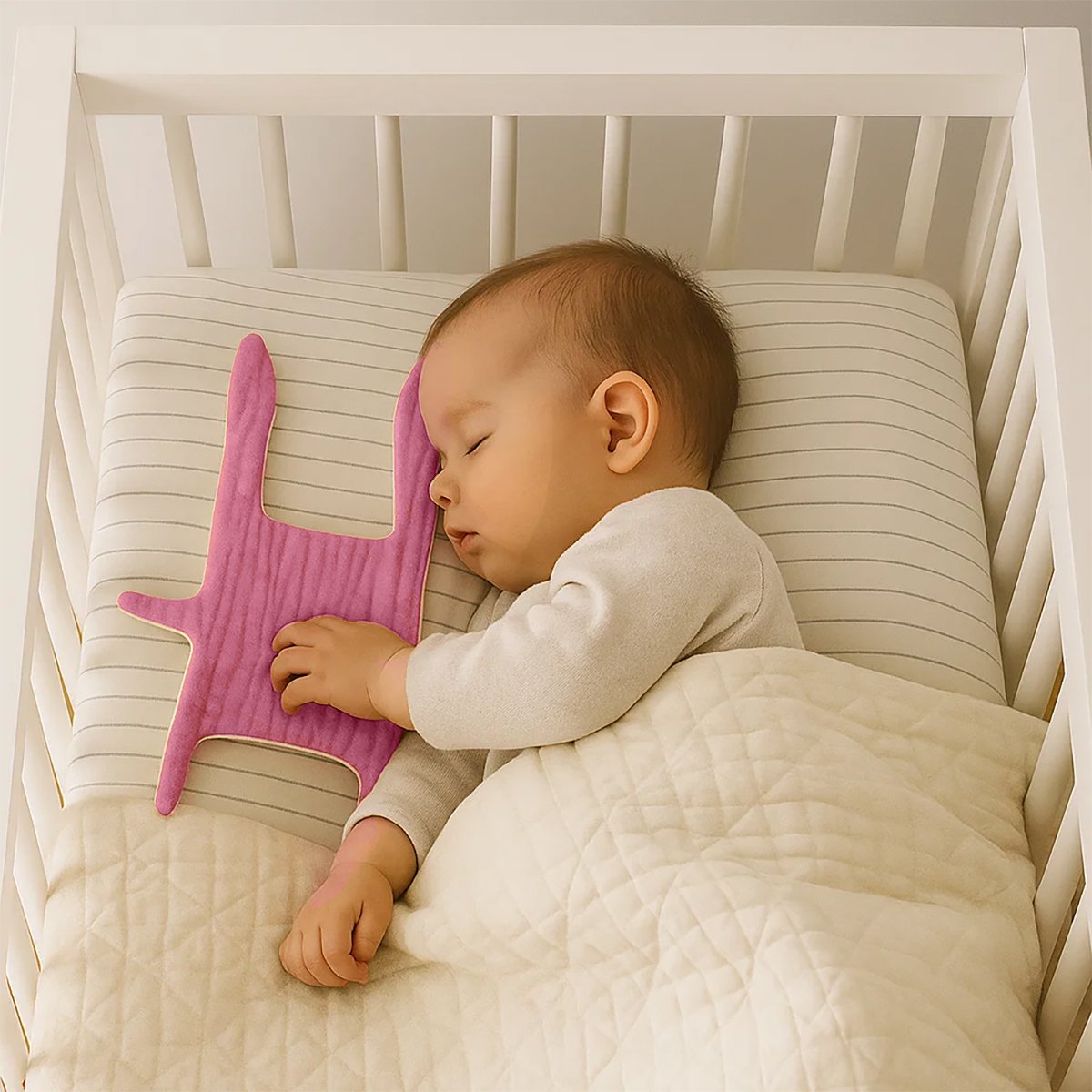 Pink organic cotton changing mat