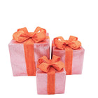 LED Xmas Gift S3 Polysenee Pink Orange 15 20 25 cm