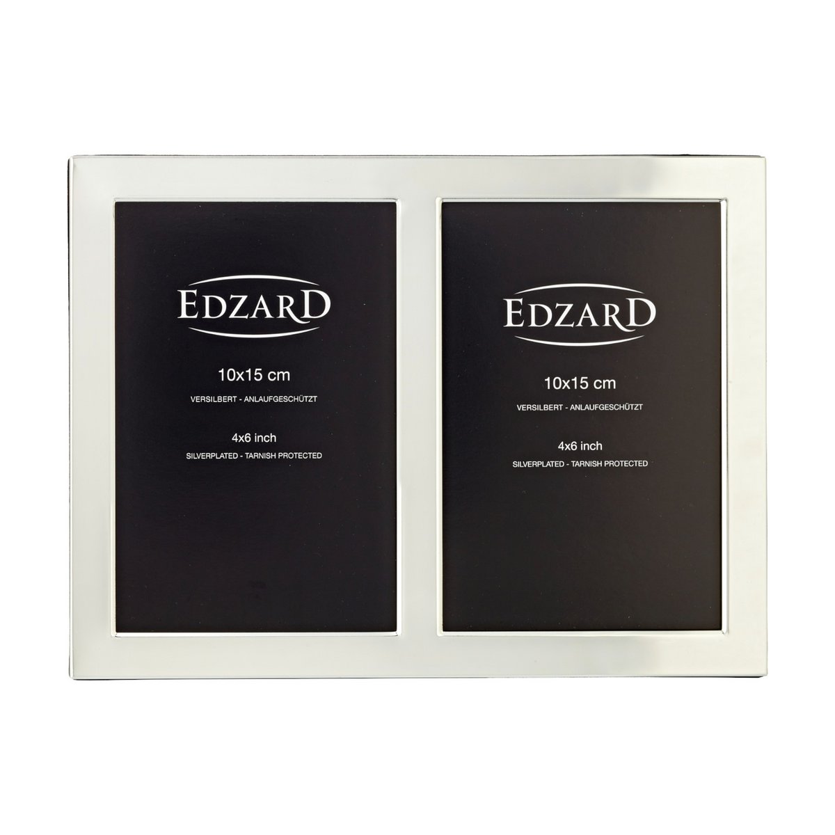 Fotolijst dubbel 10x15 cm staal zilver