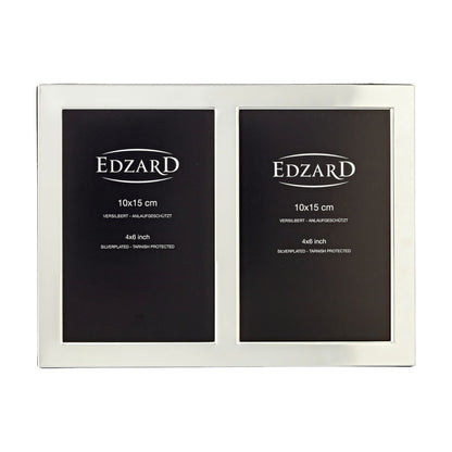 Fotolijst dubbel 10x15 cm staal zilver