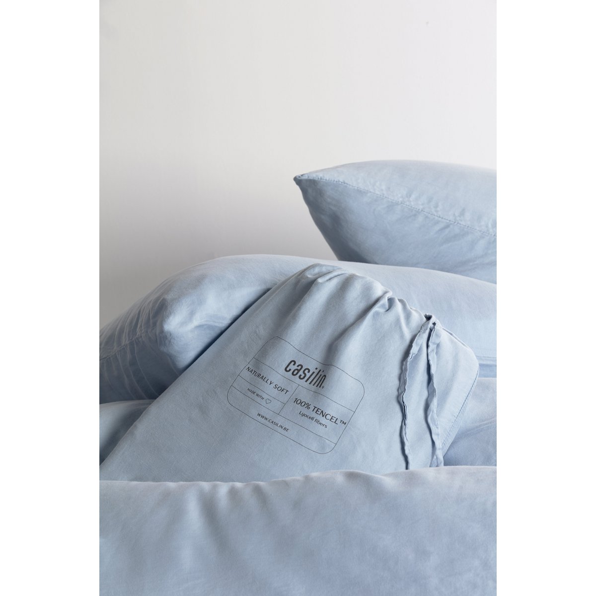 Dekbedovertrekset Tencel satijn Sky Blue