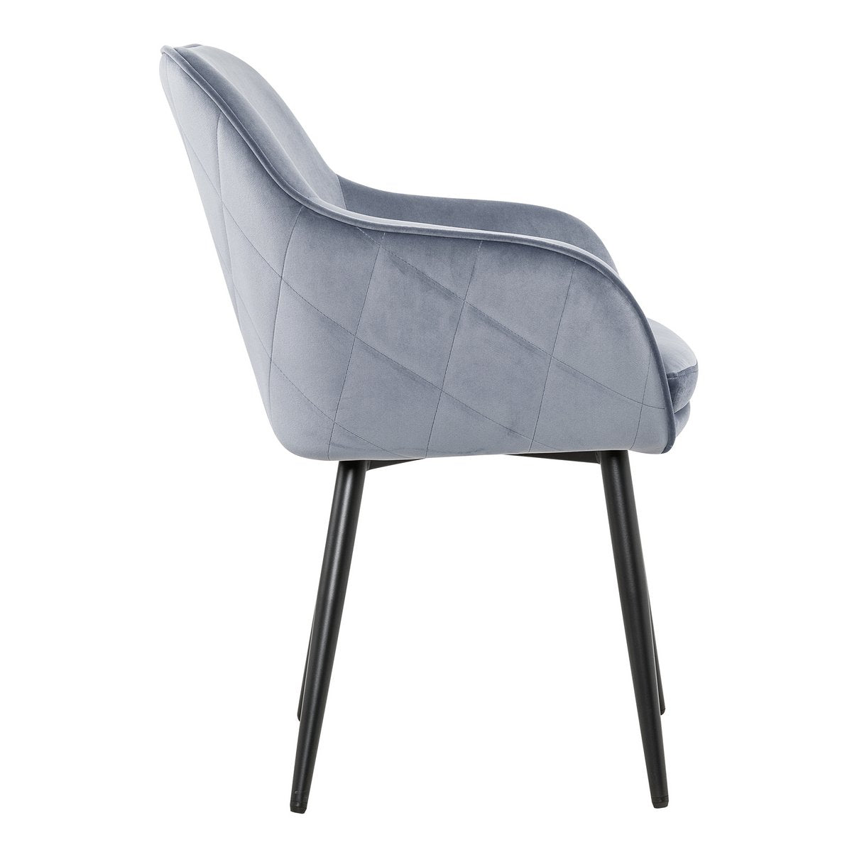 Dining chair light grey velvet