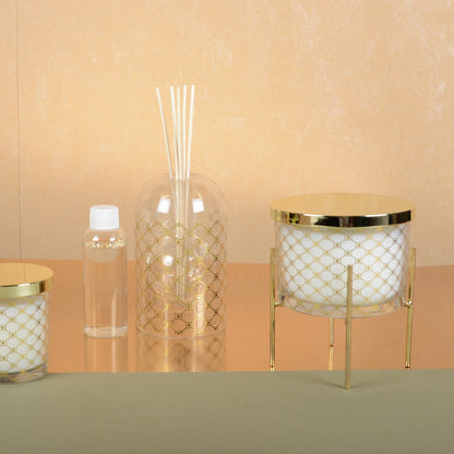 Diffuser glas goud 8,5x14 cm musk