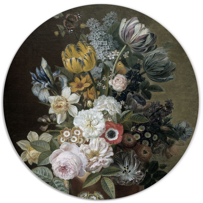 Muurcirkel Stilleven met bloemen